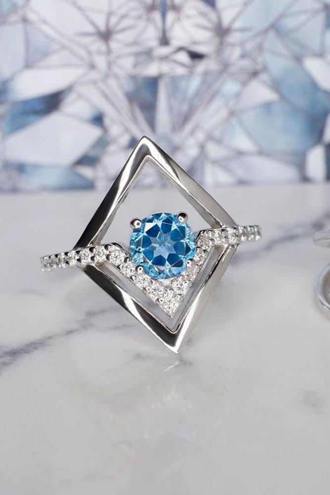 sapphire engagement rings white gold engagement ring unique ring