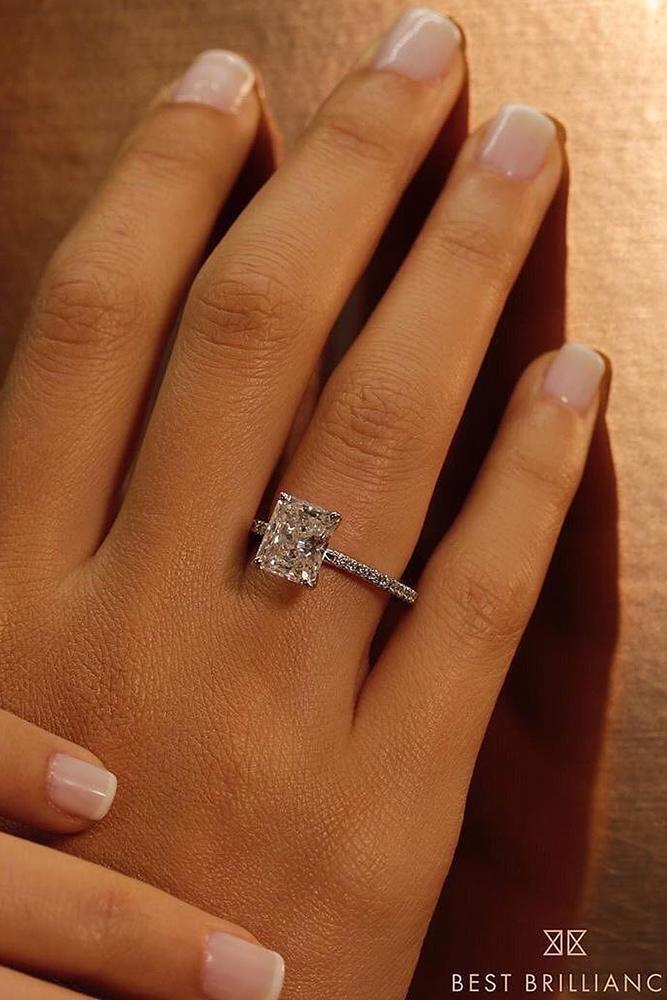 solitaire engagement rings cushion cut rings diamond rings white gold rings