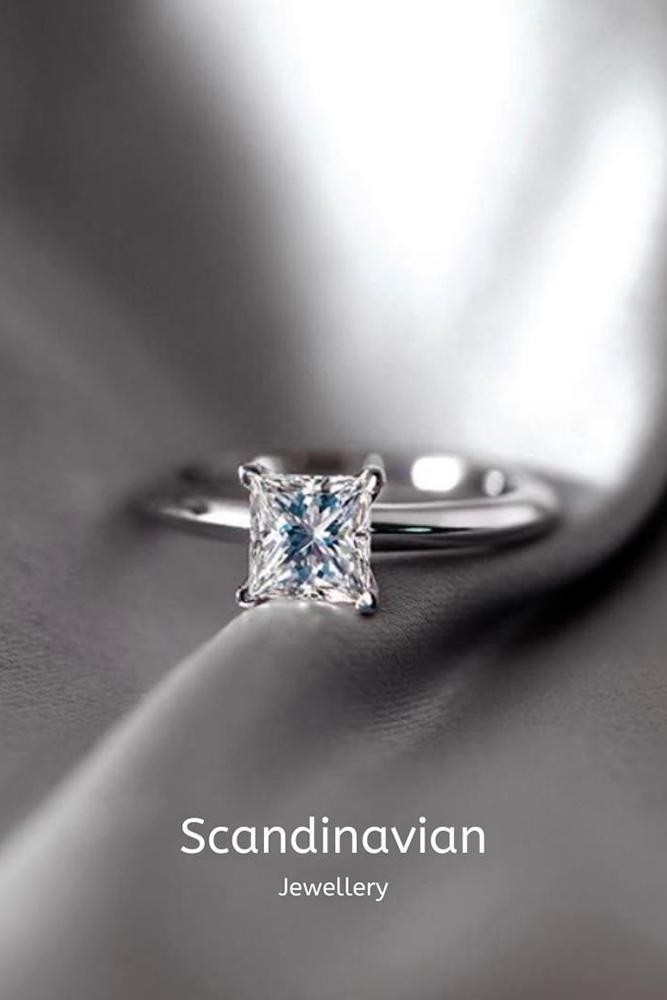 solitaire engagement rings princess cut rings diamond rings white gold rings