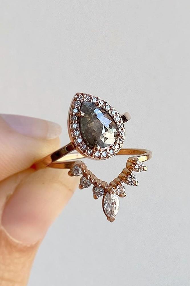 unique engagement rings pear cut engagement rings wedding rings rose gold