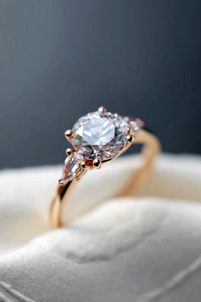 diamond engagement rings three stone ring round cut engagement ring