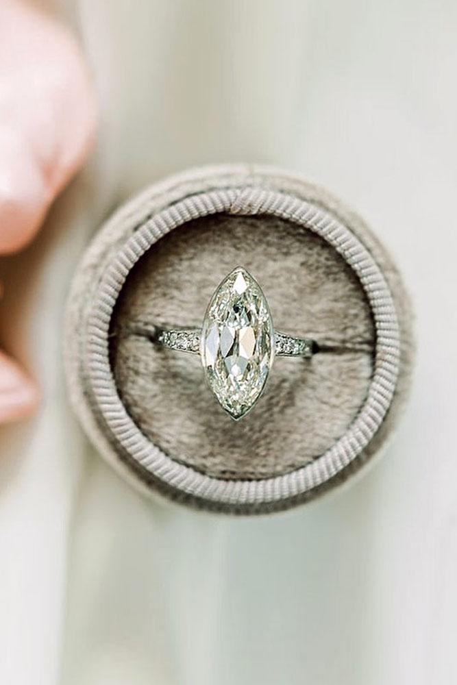 marquise diamond simple ring white gold ring solitaire ring