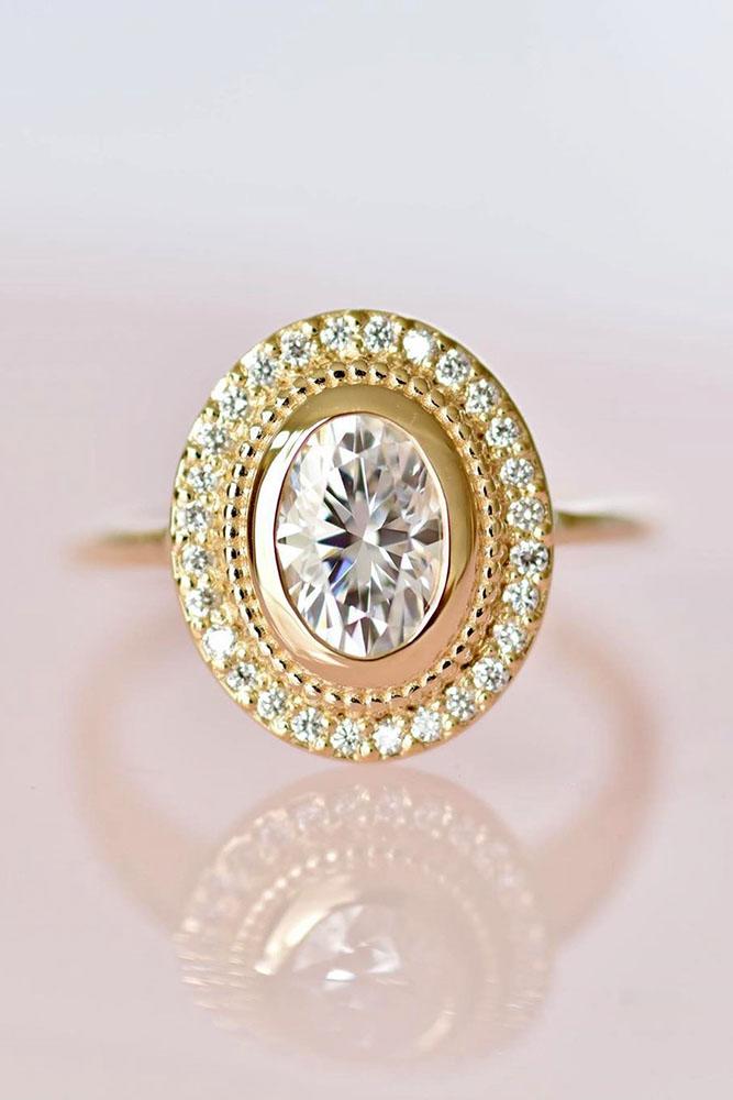 vintage engagement rings oval cut ring halo ring antique ring