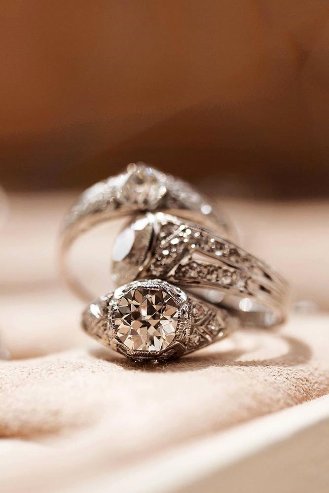 vintage engagement rings white gold engagement rings unique engagement rings