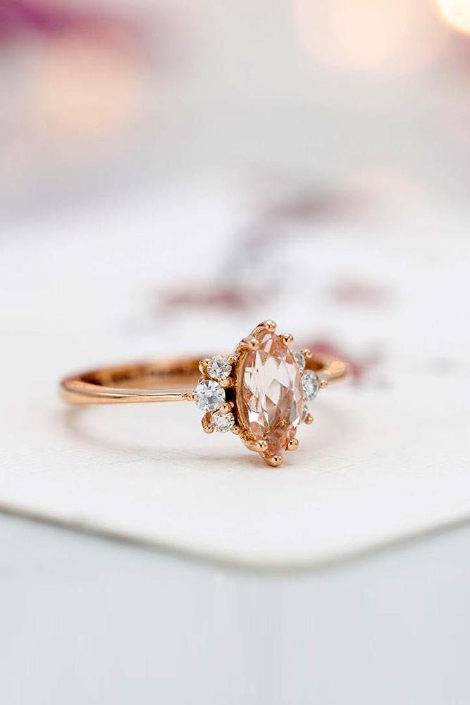 morganite engagement rings rose gold engagement rings marquise cut rings