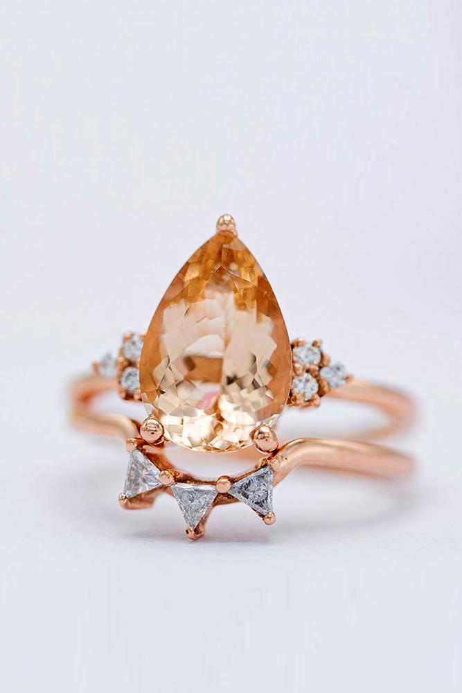 morganite engagement rings rose gold engagement rings pear cut rings