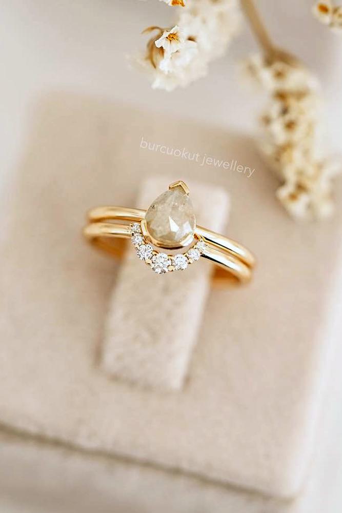 pear shaped engagement rings rose gold rings unique ring bridal sets