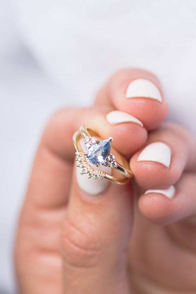 pear shaped engagement rings rose gold rings unique ring bridal sets