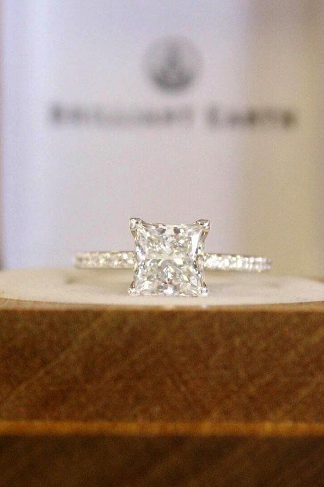 solitaire engagement rings princess cut engagement rings white gold rings