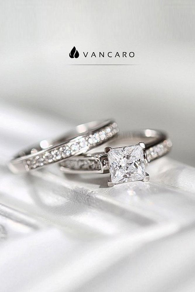 solitaire engagement rings princess cut engagement rings white gold rings