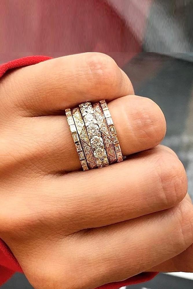 unique wedding rings rose gold wedding bands diamond ring