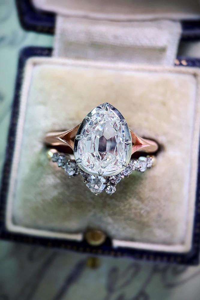 vintage engagement ring pear shaped engagement rings unique rings