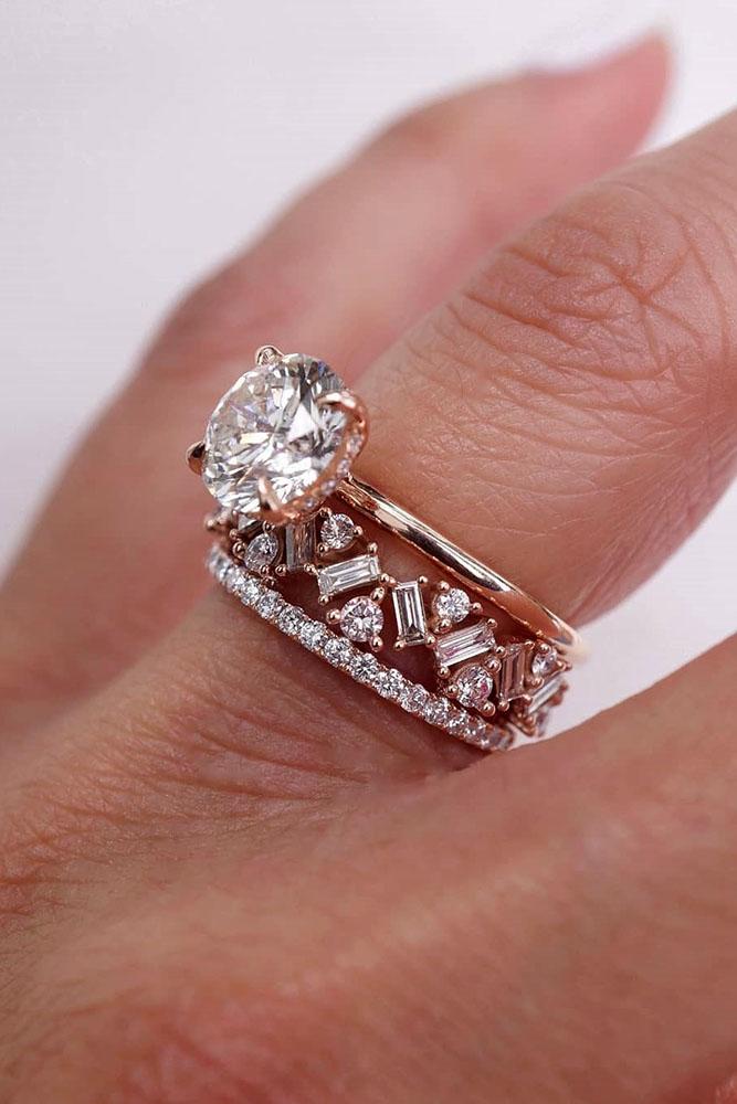 diamond wedding rings rose gold wedding rings round ring