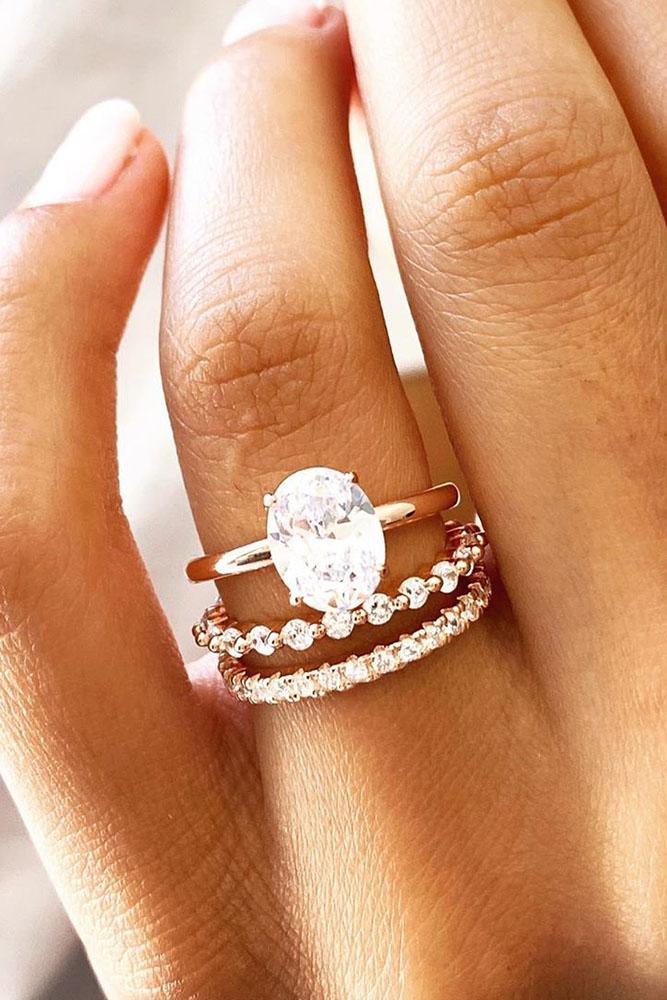 oval engagement rings rose gold engagement rings solitaire ring wedding ring