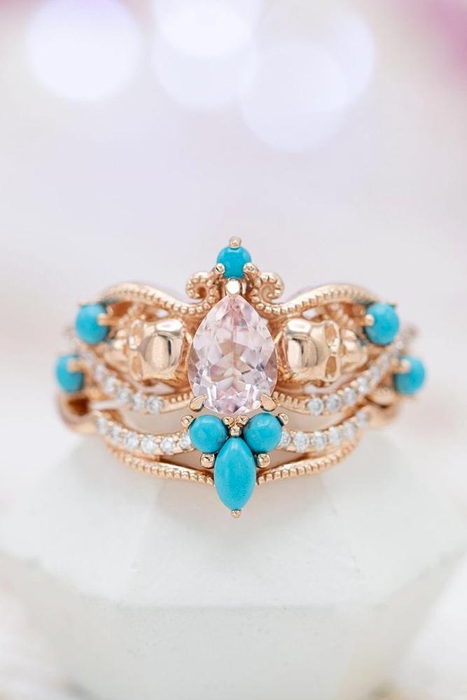 rose gold wedding rings unique wedding rings bridal sets morganite rings