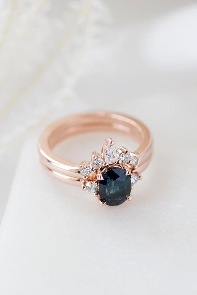 sapphire engagement rings rose gold ring blue sapphire ring