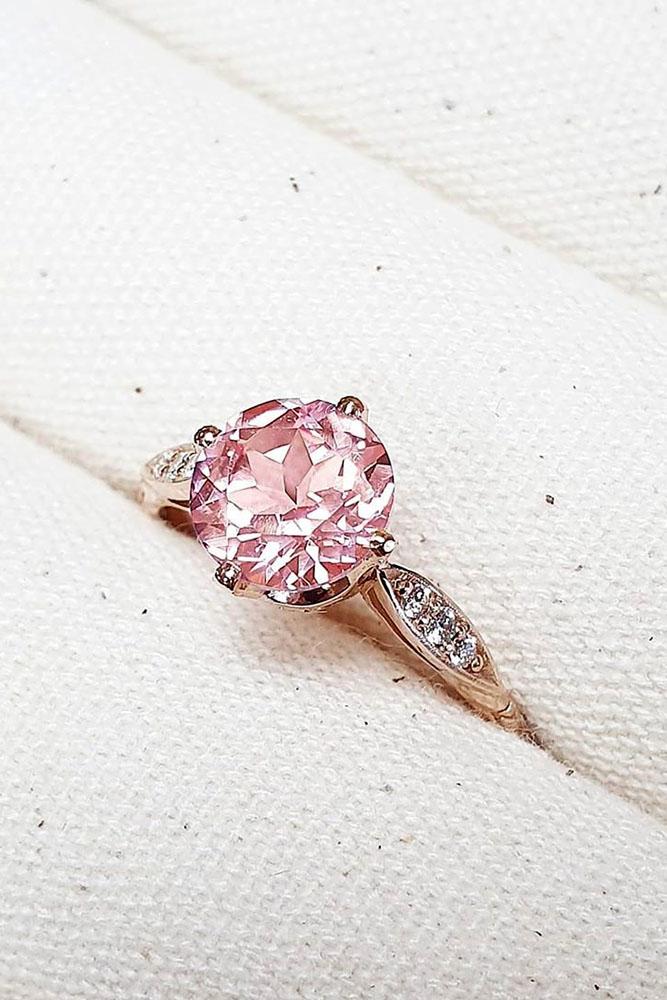 sapphire engagement rings rose gold ring round cut ring