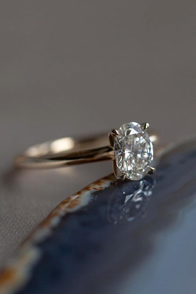 solitaire engagement rings white gold ring simple ring oval cut ring