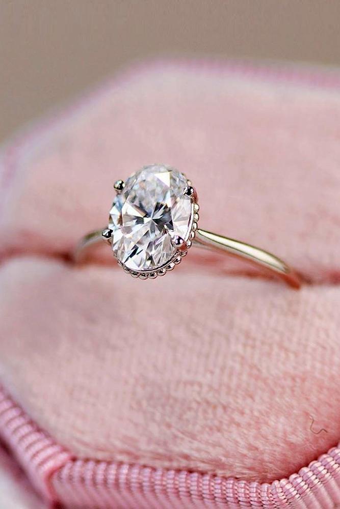 solitaire engagement rings white gold ring simple ring oval cut ring