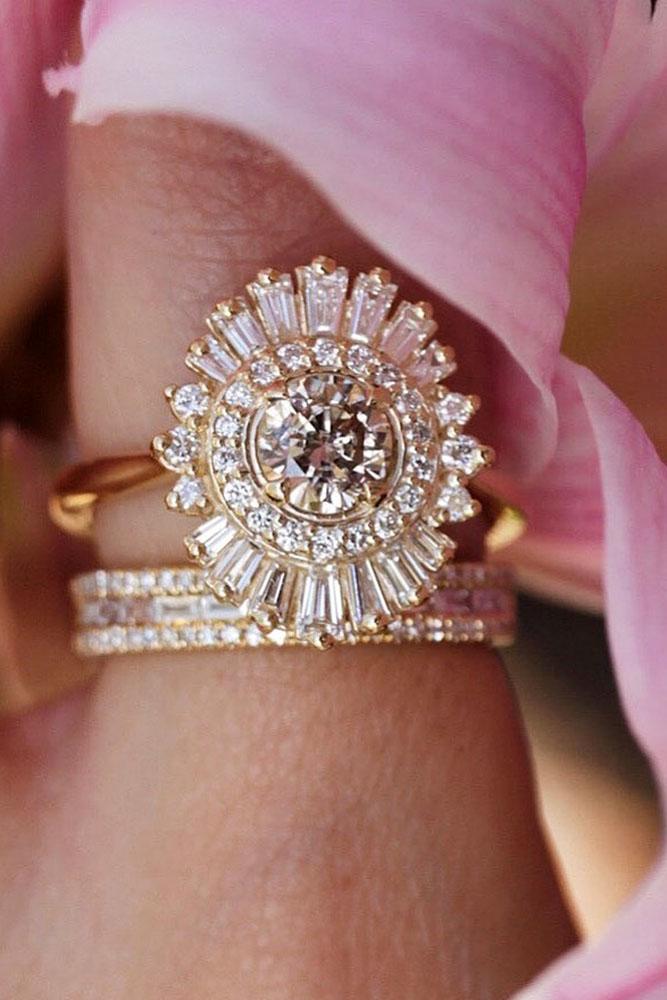unique engagement rings floral ring rose gold engagement ring
