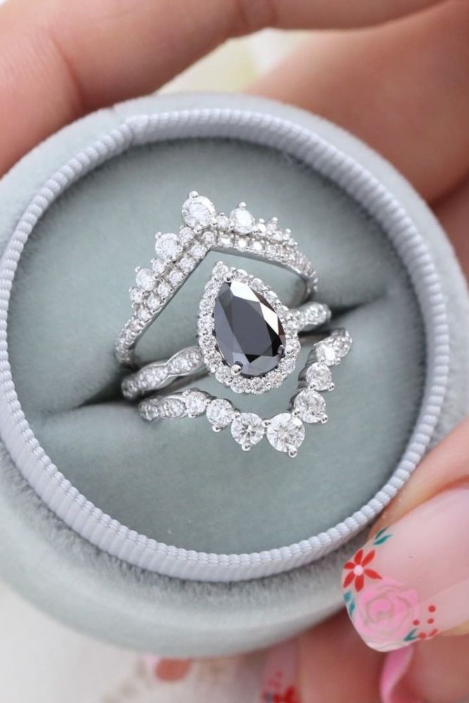 unique wedding rings with black diamonds