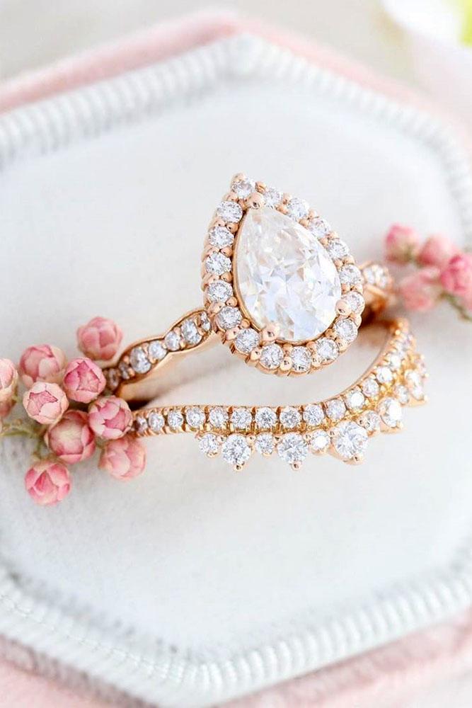 vintage engagement rings pear shaped ring rose gold ring