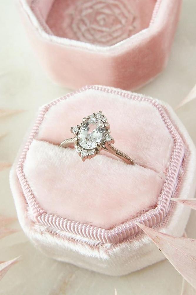 vintage engagement rings unique ring white gold ring halo ring