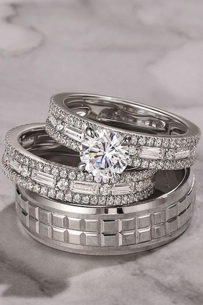 wedding ring sets in white gold