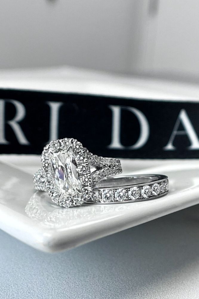 wedding ring sets with asscher emerald diamonds1