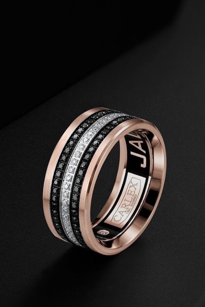 matching wedding bands with black diamonds