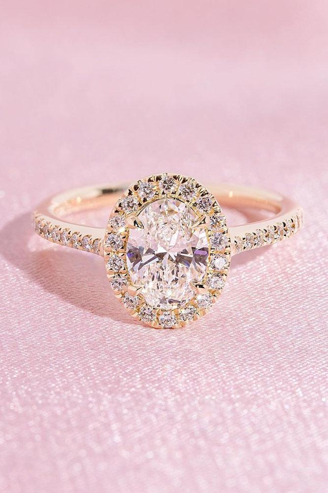 oval engagement rings rose gold engagement rings halo ring