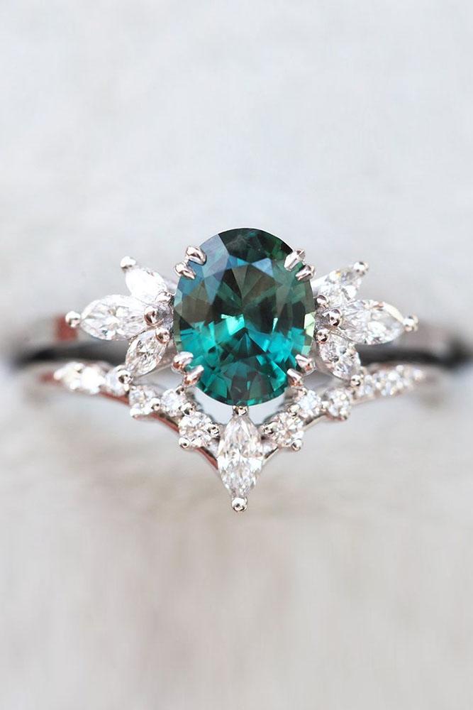 sapphire engagement rings white gold engagement ring unique ring