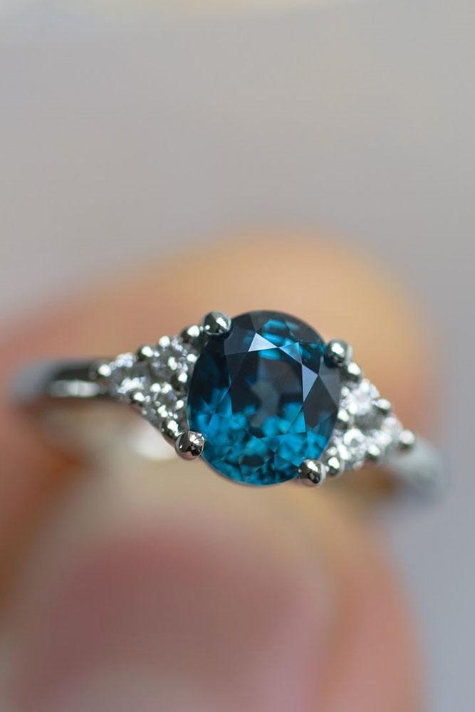 sapphire engagement rings white gold engagement ring unique ring
