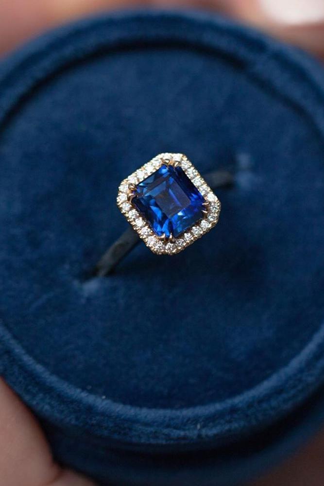 sapphire engagement rings white gold ring halo ring
