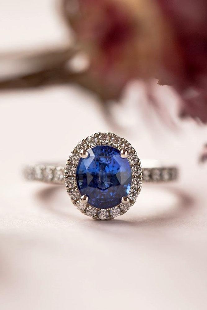 sapphire engagement rings white gold ring halo ring oval cut