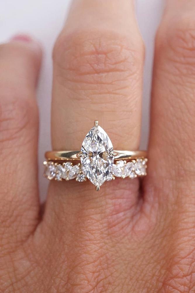 solitaire engagement rings rose gold engagement rings marquise cut engagement rings