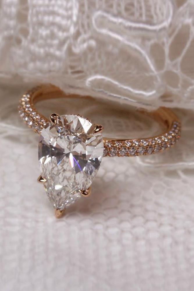 solitaire engagement rings rose gold engagement rings pear shaped engagement rings