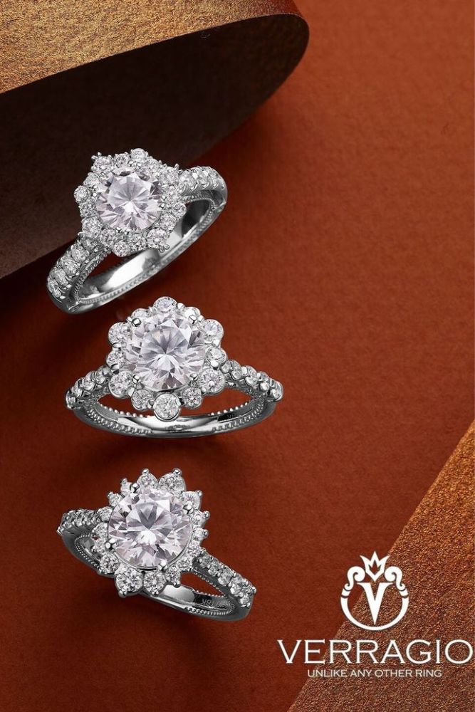 verragio engagement rings halo rings