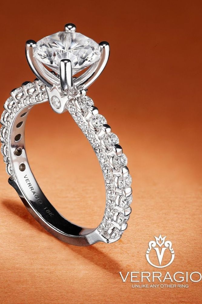 verragio engagement rings with pave band