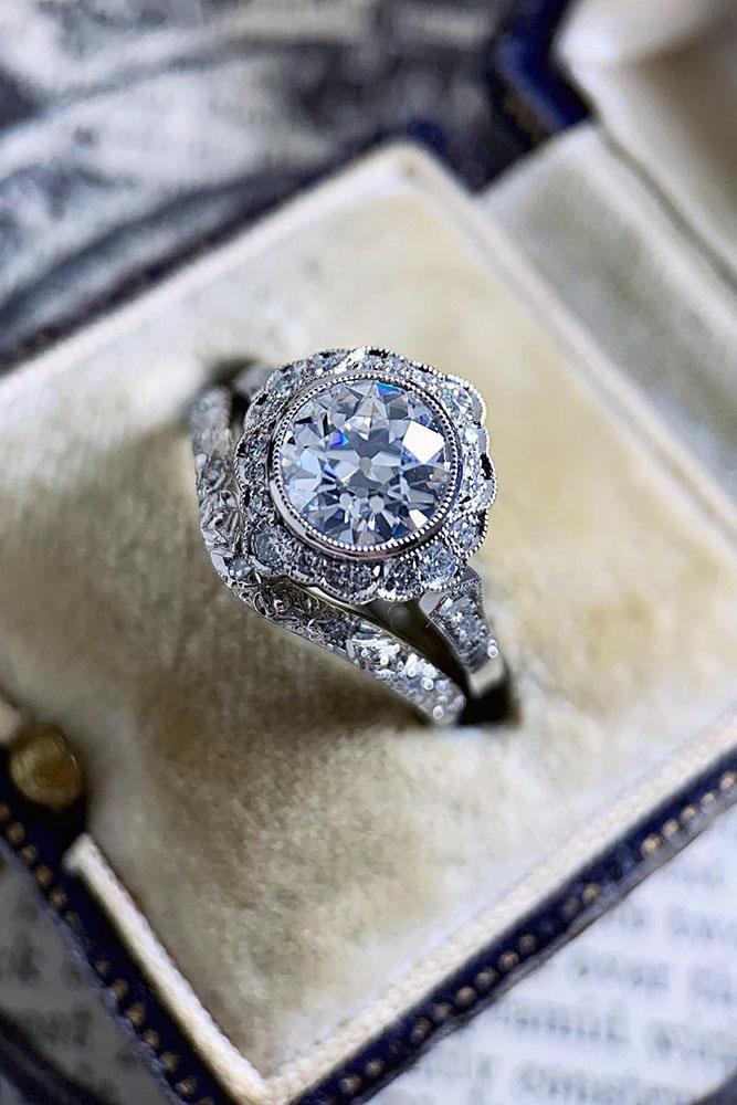 vintage engagement rings unique ring white gold ring ring box