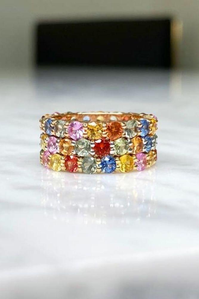 wedding rings set unique stackable wedding rings2