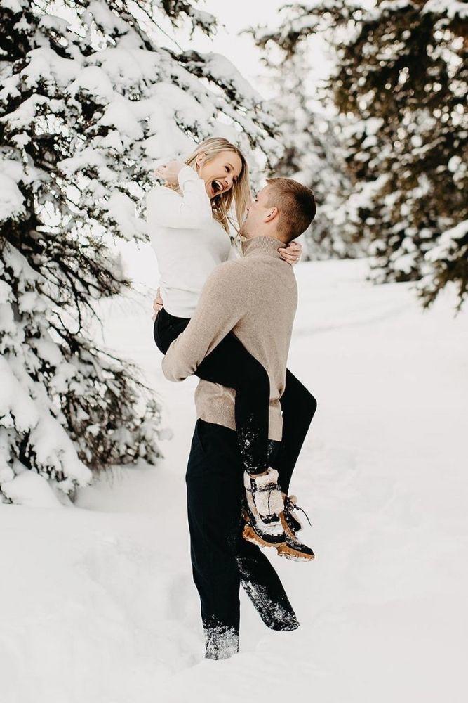 winter engagement photos winter photos with fantastic backdrops