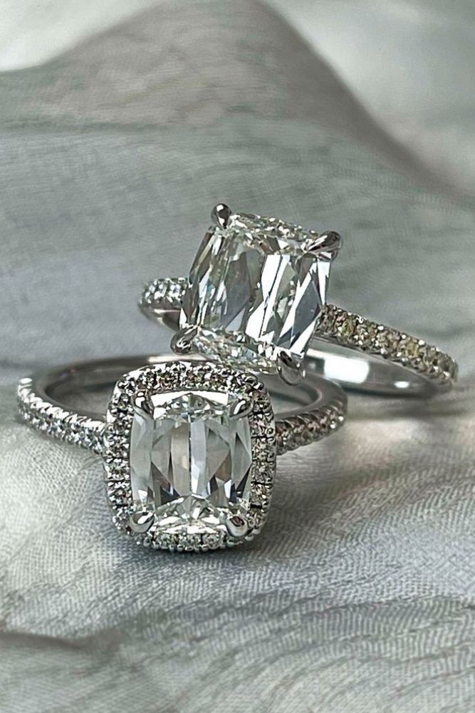 diamond engagement rings cushion cut princess cut rings