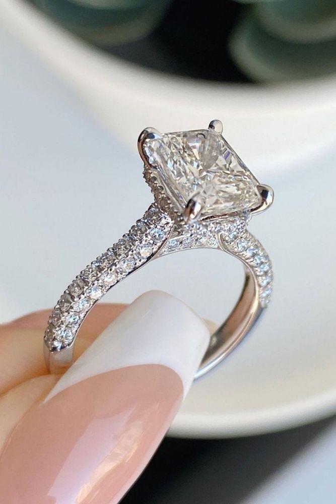 diamond engagement rings cushion cut princess cut rings
