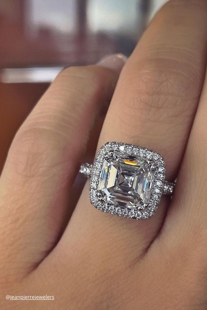 diamond engagement rings diamond ring on the finger jeanpierrejewelers