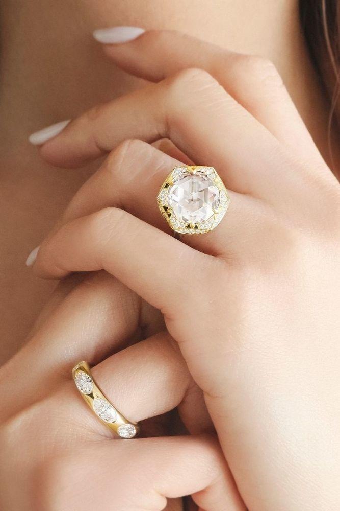 diamond engagement rings unique rings in yellow gold