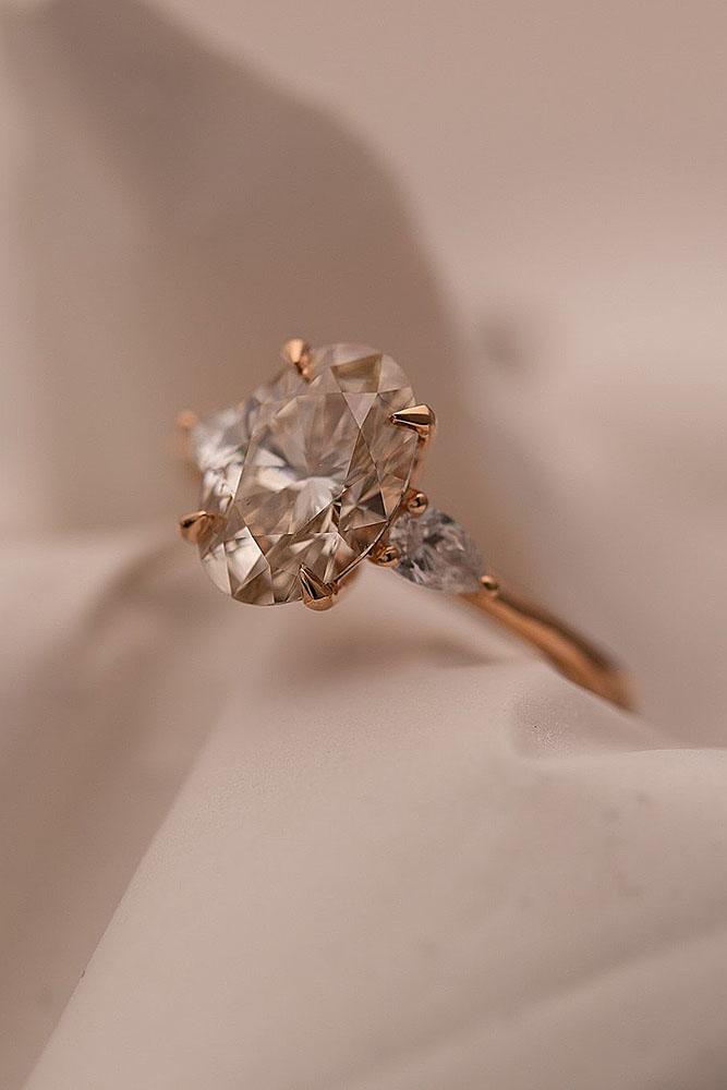 oval engagement rings rose gold engagement rings