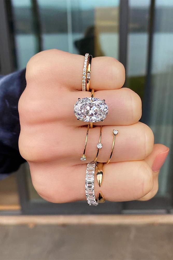 oval engagement rings simple solitaire classic diamond bands