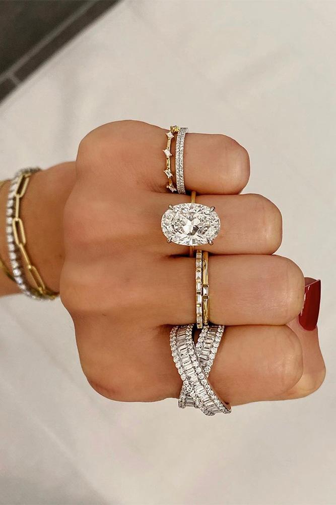 oval engagement rings solitaire rings wedding ring sets