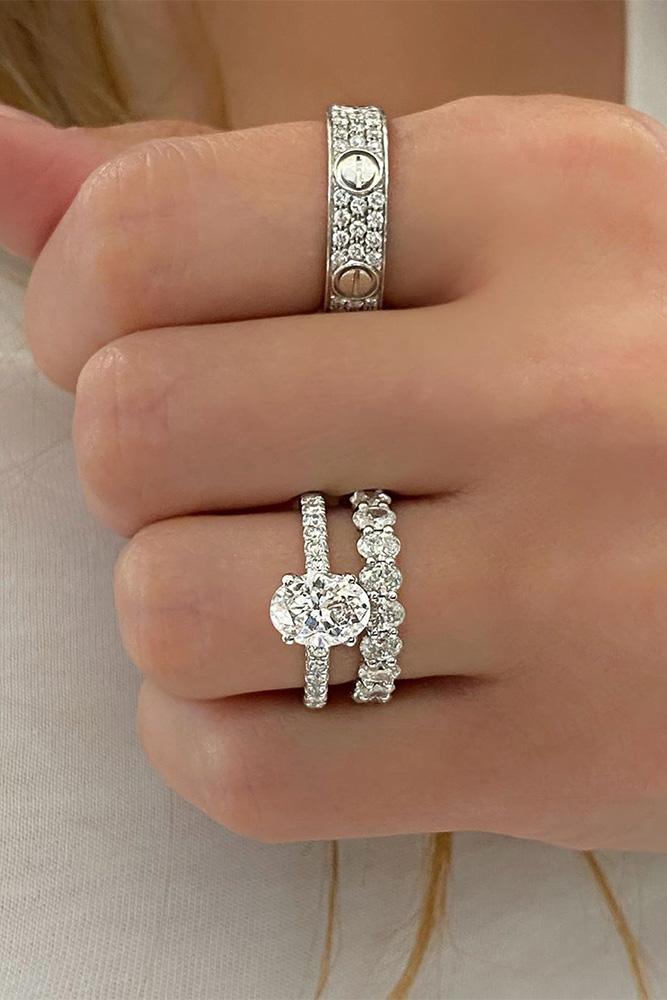 oval engagement rings solitaire rings wedding ring sets